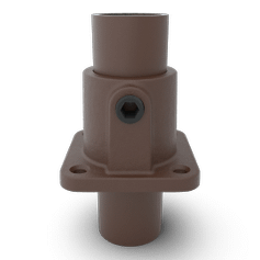 Buiskoppeling Vierkante voetplaat met doorloop - vintage bruin-B / 26,9 mm